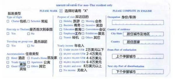 各國出入境卡填寫指南，附中文翻譯！